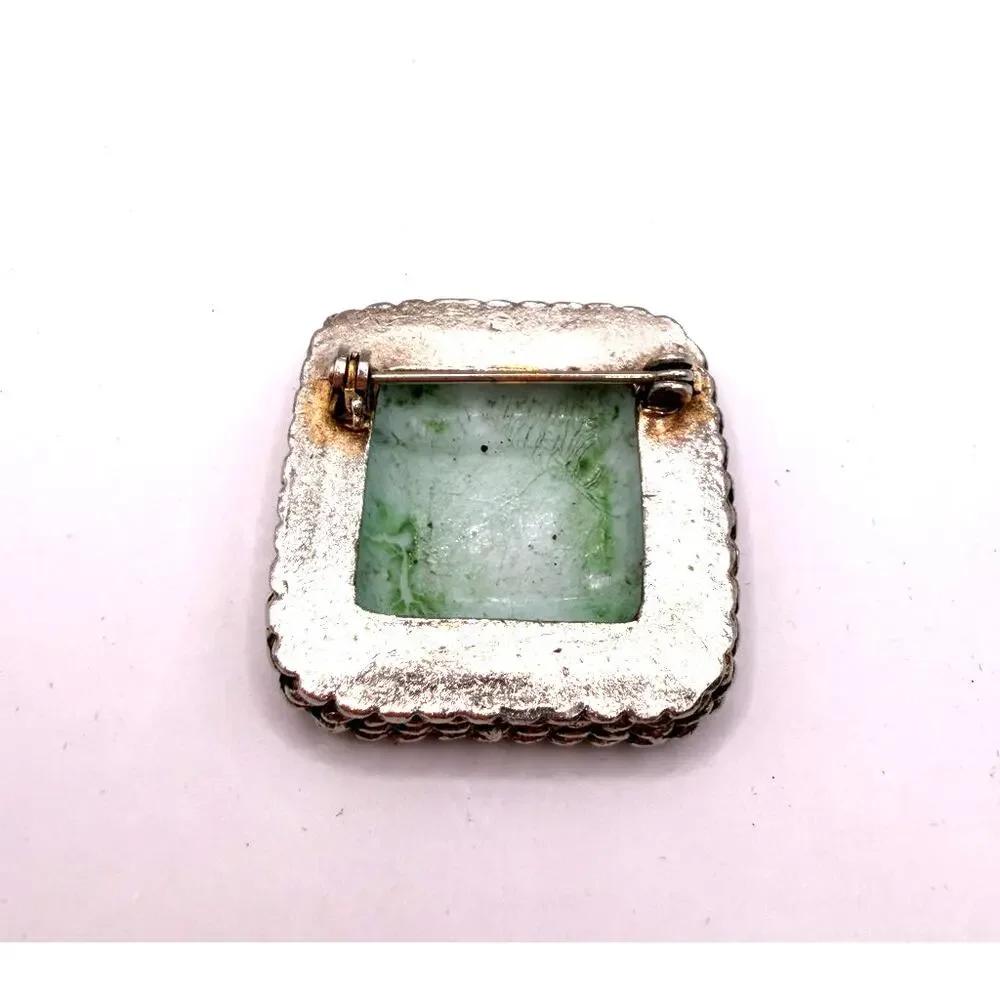 Silver Tone Egyptian Revival Brooch